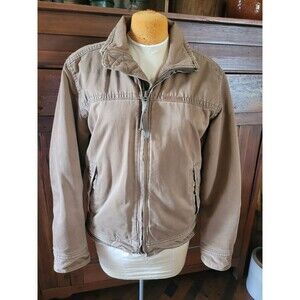 VTG Abercrombie & Fitch Jacket Size SM Brown Bomber Chore Work Heavy Distress